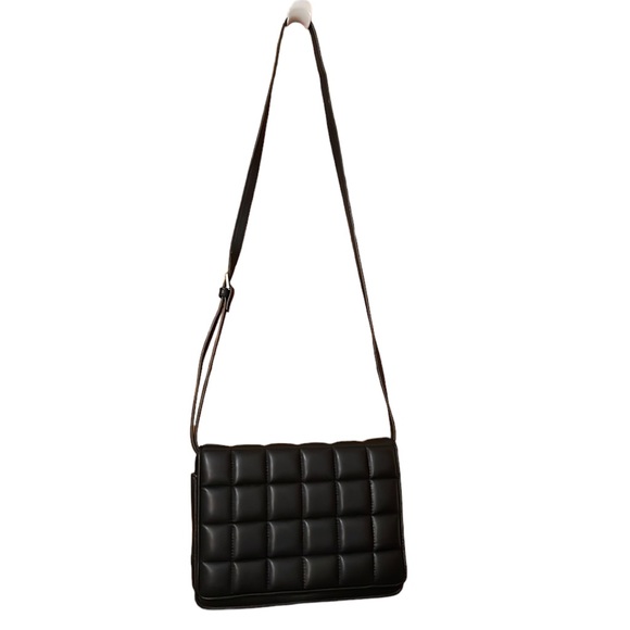 H&M Bags Hm Black Pu Leather Quilted Padded Detachable Strap